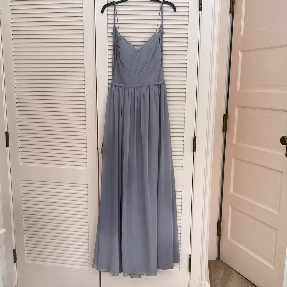 Azazie Cora Fog Maxi Dress - A8